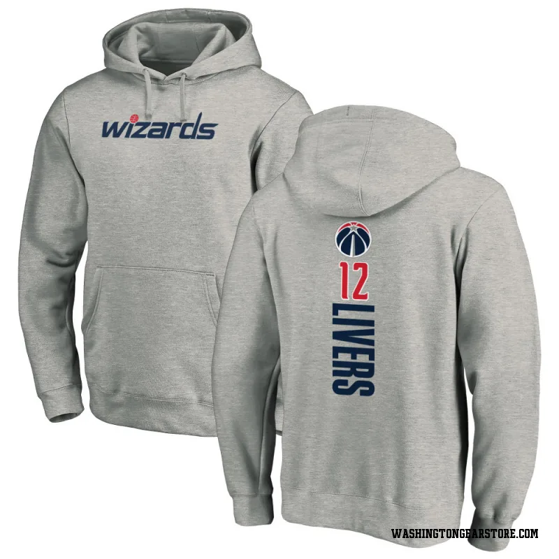 Men's Isaiah Livers Washington Wizards Ash Backer Pullover Hoodie