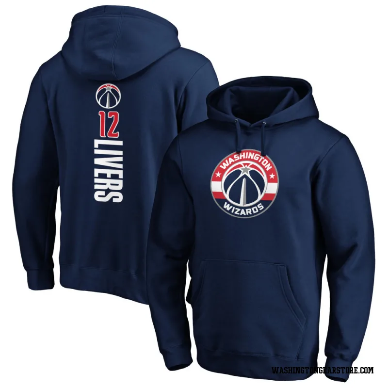 Navy Men's Isaiah Livers Washington Wizards Backer Pullover Hoodie