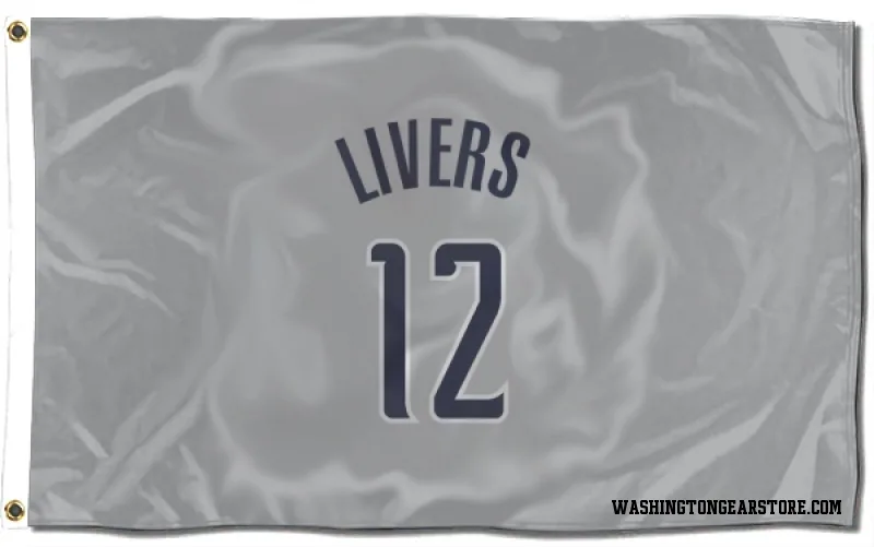 Gray Washington Wizards  Isaiah Livers  Flag (3 X 5)