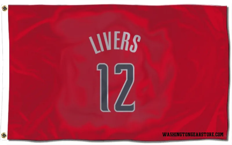 Red Washington Wizards  Isaiah Livers  Flag (3 X 5)